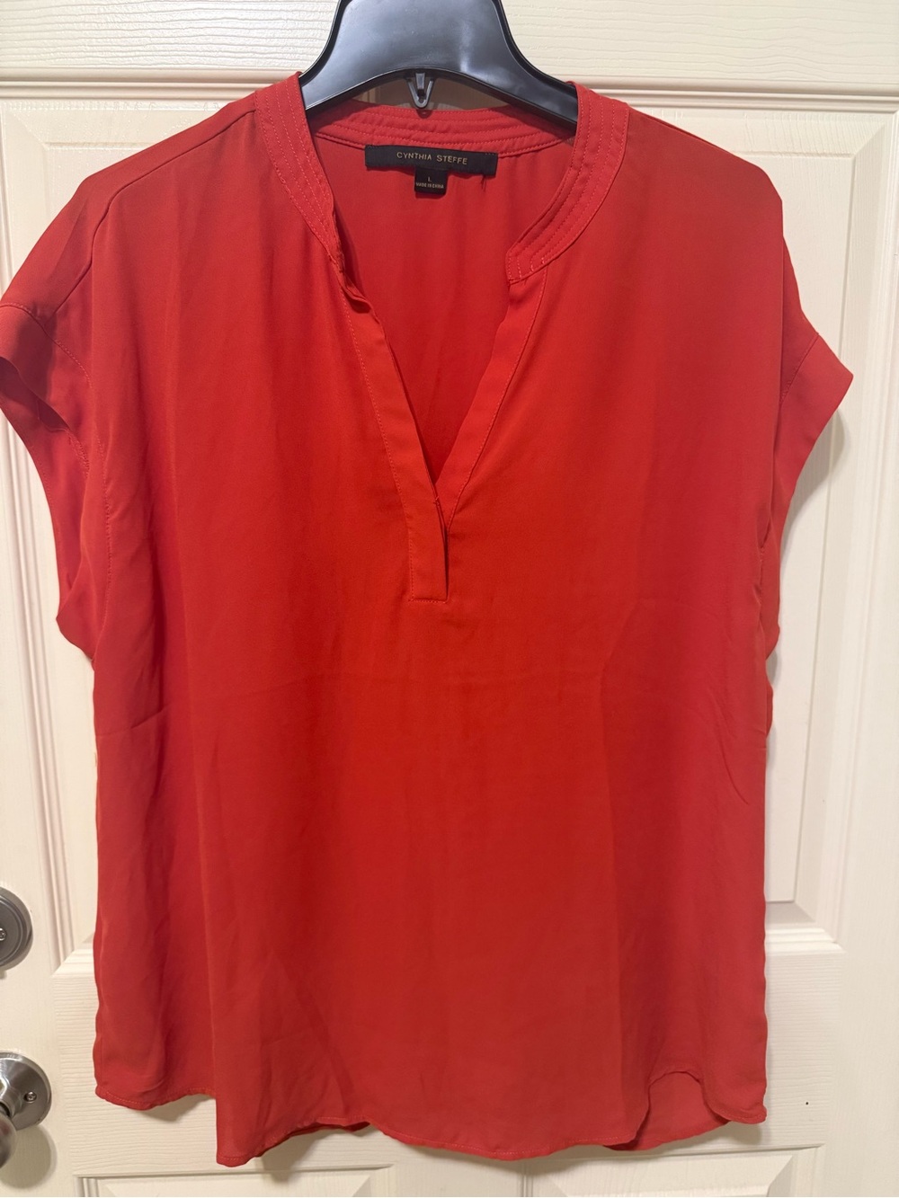 Orange V-Neck Women's Top